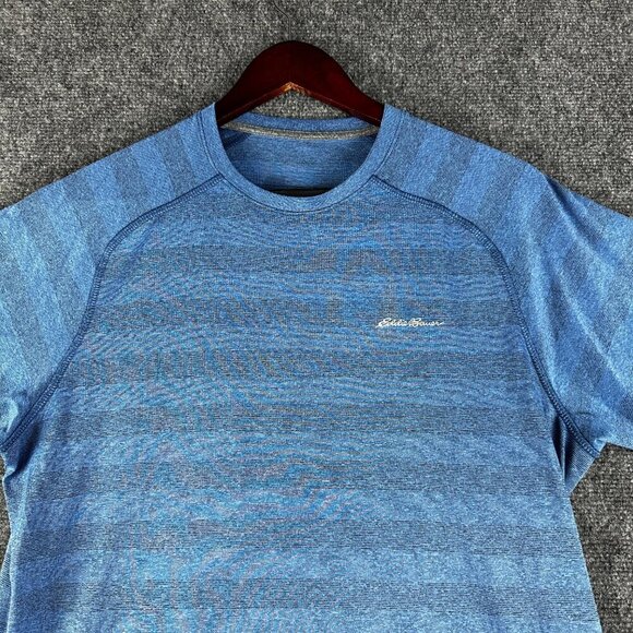 Eddie Bauer Tee Shirt Mens Medium First Ascent Blue Stretch Short Sleeve FreeDry - Picture 3 of 9
